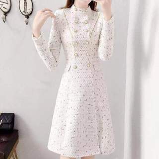 Thời Trang Đầm Chữ a Tay Dài Vải Len Cao Cấp Thanh Lịch Cho Nữ xiaoxiangfeng