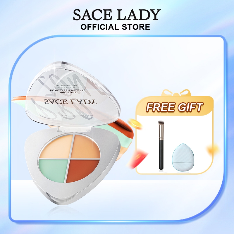 Bảng kem che khuyết điểm SACE LADY 5.6g chống thấm nước giúp hiệu chỉnh màu da