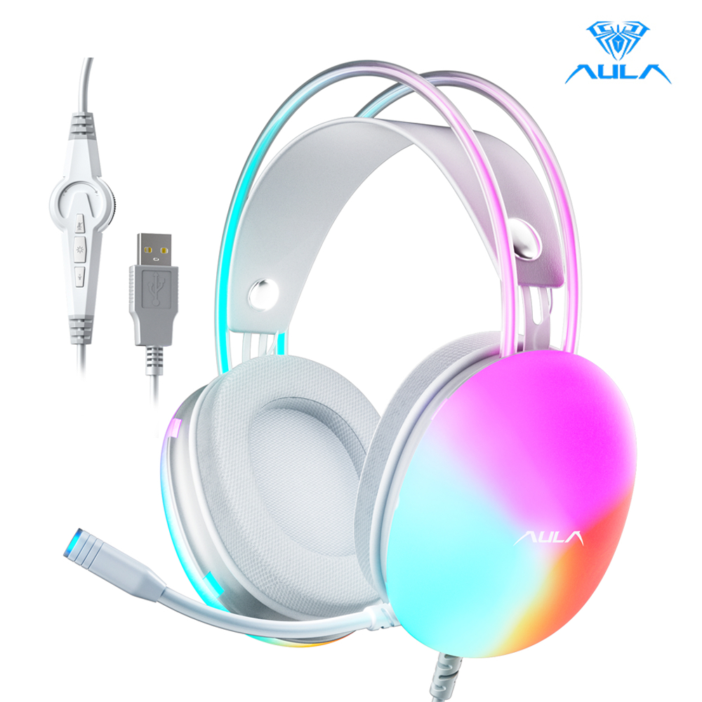 Tai Nghe Trùm Đầu Chơi Game AULA S505 Chuyên Nghiệp Hiệu Ứng Ánh Sáng RGB Giảm Tiếng Ồn Thích Hợp