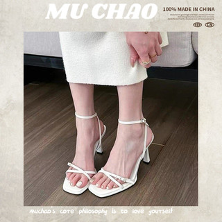 MUCHAO Xăng đan Cao Gót Mũi Vuông Thời Trang Dành Cho Nữ