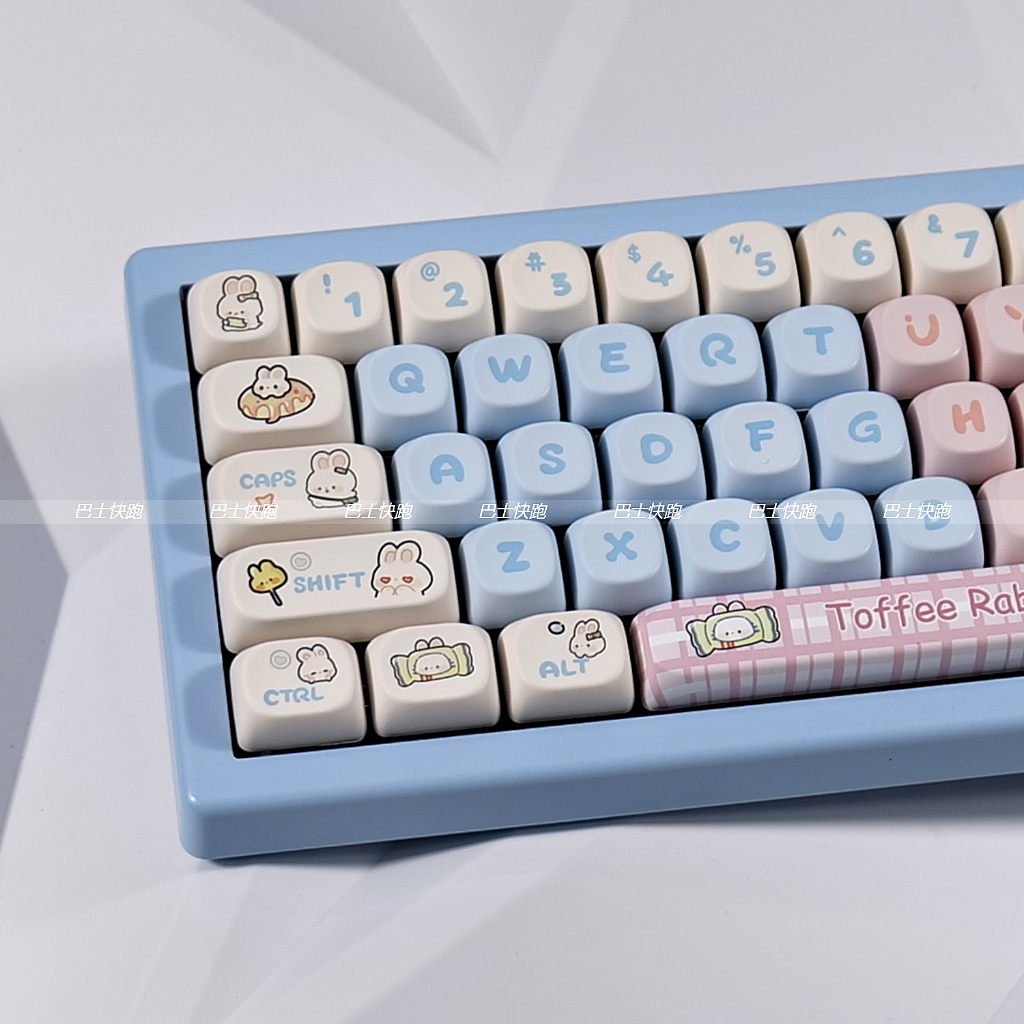 Toffee Bunny Keycaps MOA Profile Màu Hồng Dễ Thương PBT Dye Sub Bàn Phím Cơ Keycap