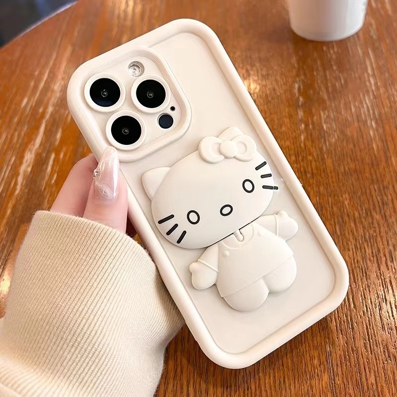 Ốp lưng Redmi Note 12 4G Note 12 5G Note 12 Pro 4G Note 10 5G 9 9 PRIME 9A Phim hoạt hình xoay trang điểm gương đứng silicone da cảm giác trường hợp điện thoại