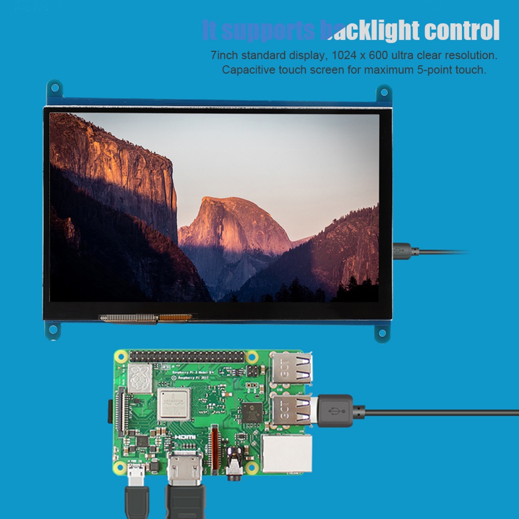Alwaysonline Màn hình cảm ứng LCD HDMI 7 inch 1024x600 tiện lợi dành cho Raspberry Pi | BigBuy360 - bigbuy360.vn