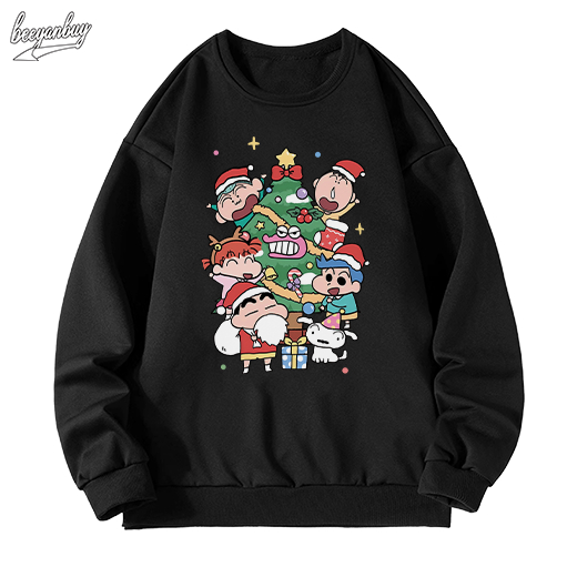 Áo sweater nam BEEYANBUY áo nỉ tay dài SHIN cậu bé bút chì in hình unisex 100% cotton-Y0639