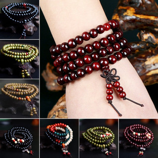 Vòng tay chuỗi 108 hạt gỗ đàn hương phong cách Phật Giáo Tây Tạng chất lượng cao