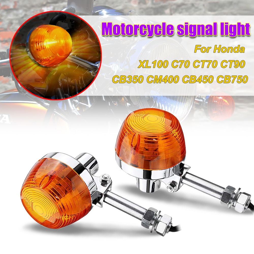 Set 2 Đèn Xi Nhan Trước Sau Cho Xe Mô Tô honda c70 ct70 ct90 xl100 cb350 cm400 cb450 cb750