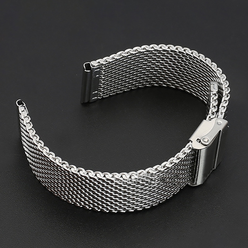 Dây Đồng Hồ Dạng Lưới Bằng Thép Không Gỉ Dày 3mm 16mm 18mm 20mm 22mm 24mm 1.0mm
