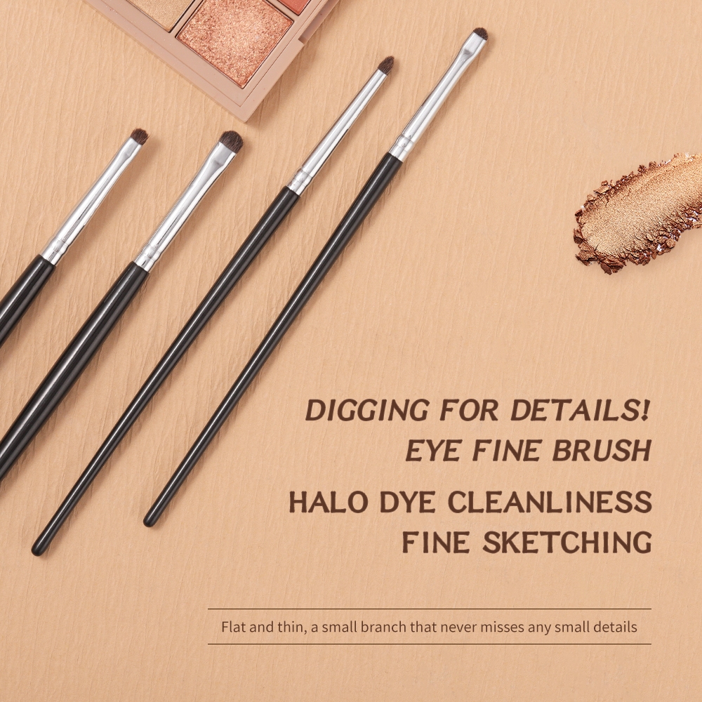 Bộ 4 Cọ Trang Điểm Phấn Mắt Lông Tơ Tằm Nhỏ Hình Động Vật Làm Sáng Da