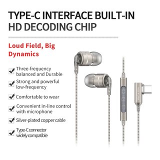Tai Nghe Nhét Tai soundmagic e80d Cổng usb c Âm Thanh Nổi hifi Giảm Ồn