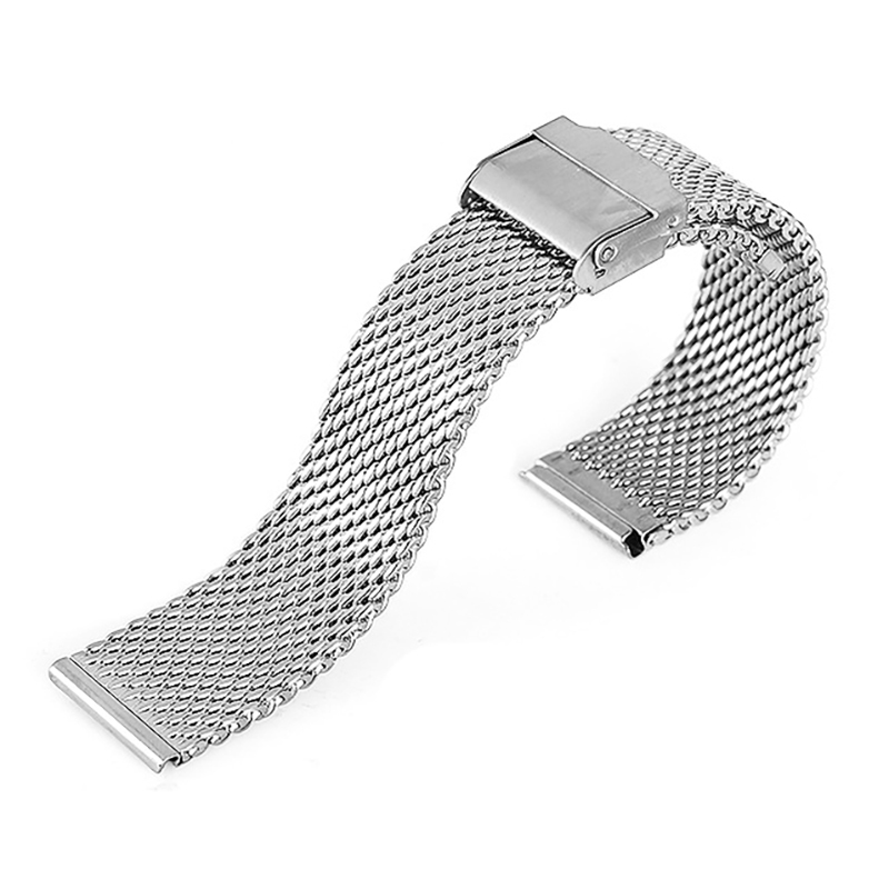 Dây Đồng Hồ Dạng Lưới Bằng Thép Không Gỉ Dày 3mm 16mm 18mm 20mm 22mm 24mm 1.0mm