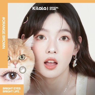 Kính áp tròng Kilala màu nâu Orange Brown DIA 14.2mm và màu xám Felinae Grey DIA 14.5mm lens cận 1 ngày có độ (0-8) 2 chiếc