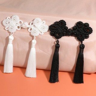 1 Áo Khoác Sườn Xám Chất Liệu polyester Phối Nút Tua Rua Và Túi Xách Thời Trang