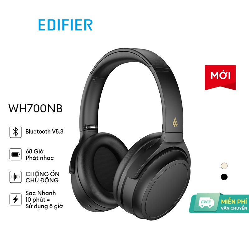 Edifier Tai Nghe Chụp Tai WH700NB Không Dây bluetooth v5.3 Sạc Nhanh Trọng Lượng Nhẹ Sạc Pin ultar