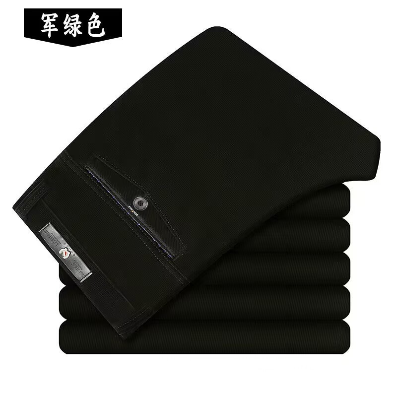 Quần Dài Lưng Cao Dáng Rộng Chất Vải Lông Cừu Dày Dặn Thời Trang Thu Đông Cho Nam Trung Niên