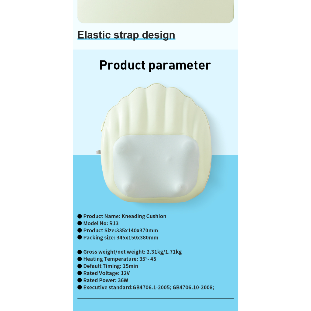 Điện trở lại Massage Gối 4 Đầu Massage Trở lại Massager Thư giãn Eo Massage Gối Sức khỏe Quà tặng Flat Massage Head