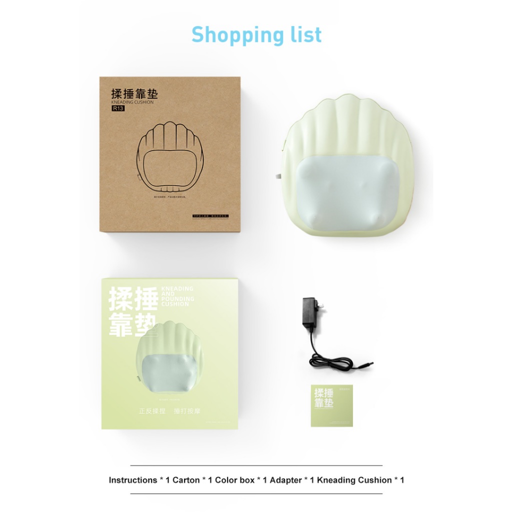 Điện trở lại Massage Gối 4 Đầu Massage Trở lại Massager Thư giãn Eo Massage Gối Sức khỏe Quà tặng Flat Massage Head