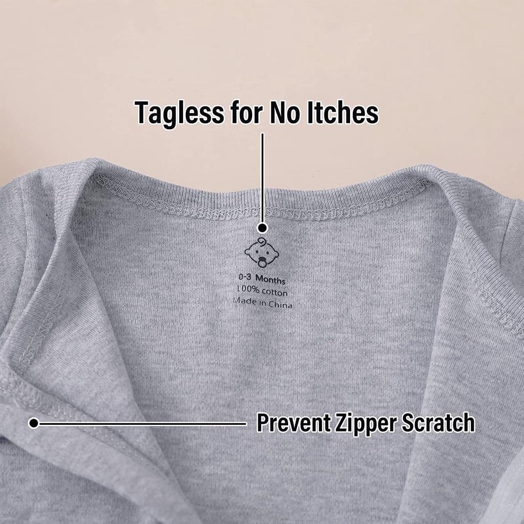 Bộ Đồ Ngủ Liền Thân Bằng cotton Có Khóa Kéo Đôi Màu Sắc Dành Cho Trẻ Sơ Sinh