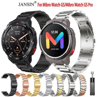 Jansin Dây Đeo Inox Màu Trơn Cho Đồng Hồ Thông Minh Mibro Watch GS