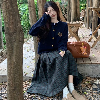 Chân váy xếp ly sọc ca rô xinh xắn thời trang