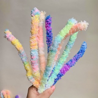 1 cuộn dây len lông cừu màu gradient dùng làm đồ thủ công diy