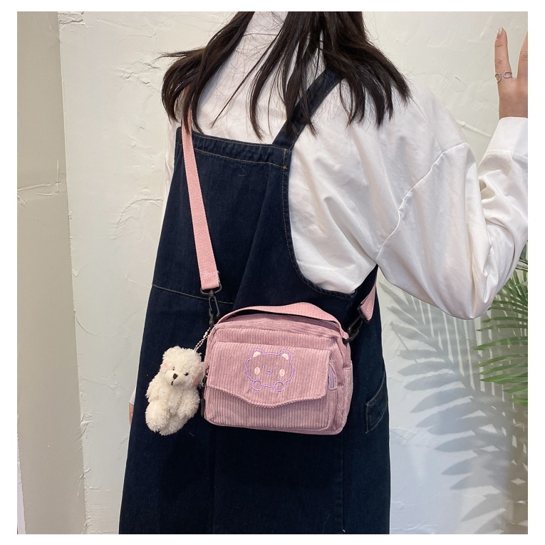 Túi đeo chéo HASHIDUN canvas phong cách harajuku Hàn Quốc đáng yêu thời trang cho nữ