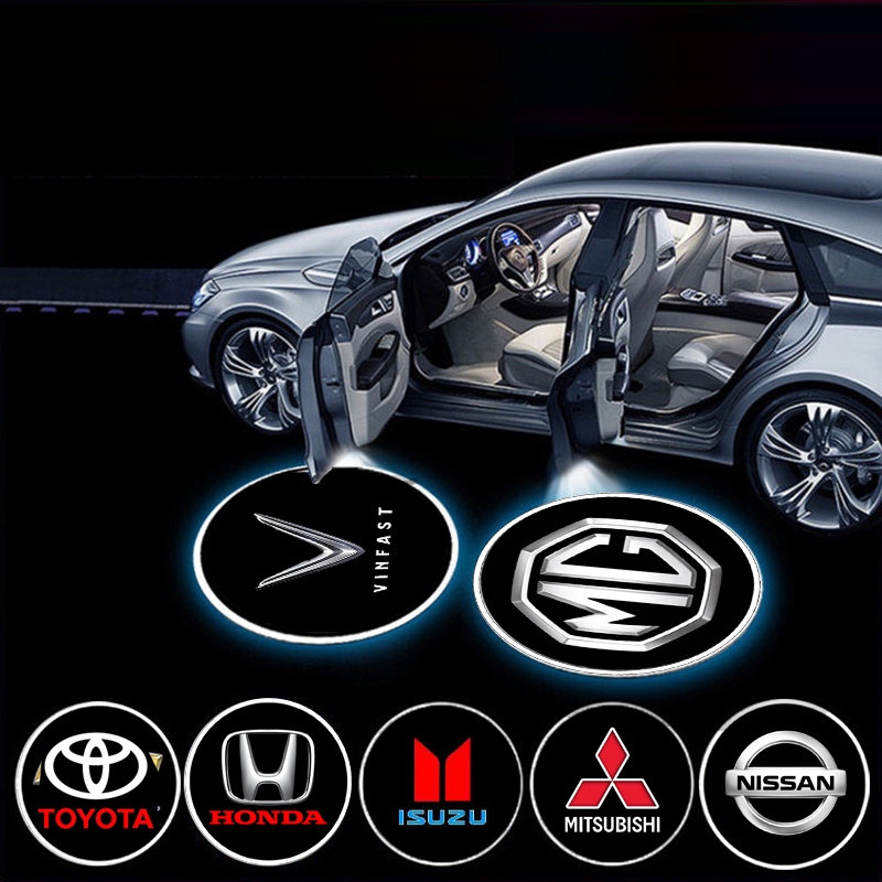 Ốp Đèn LED Laser Không Dây Gắn Cửa Xe Hơi