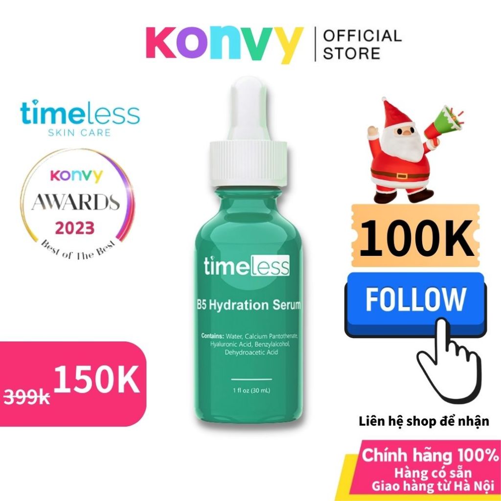 🎄Quà Giáng Sinh🎄 Timeless B5 Tinh chất serum Vitamin B5 + Hyaluronic Acid - Konvy