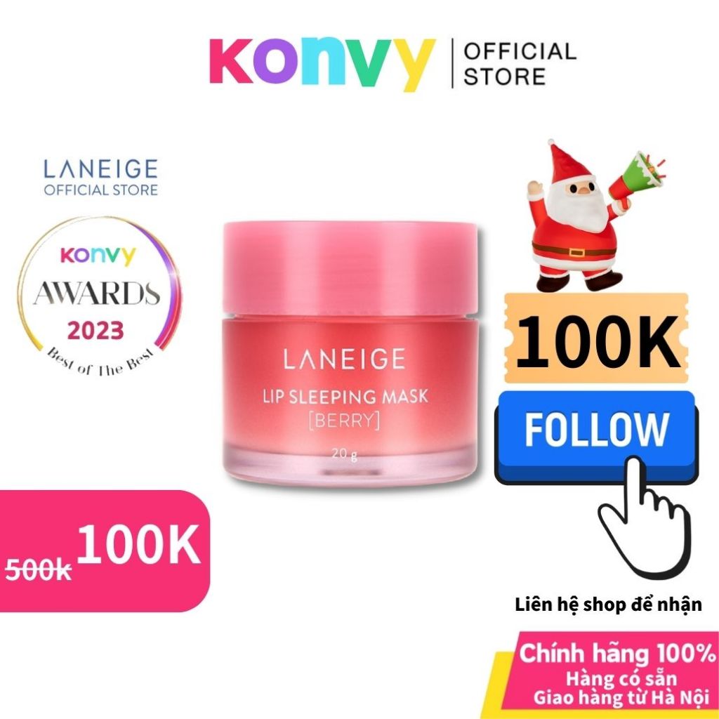 🎄Quà Giáng Sinh🎄 LANEIGE Lip Sleeping Mask Mặt nạ ngủ cho môi Berry 20G - Konvy