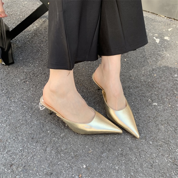 Thời Trang Giày Cao Gót 7Cm Mũi Nhọn Chất Liệu Da size 35-39