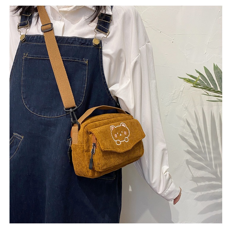 Túi đeo chéo HASHIDUN canvas phong cách harajuku Hàn Quốc đáng yêu thời trang cho nữ