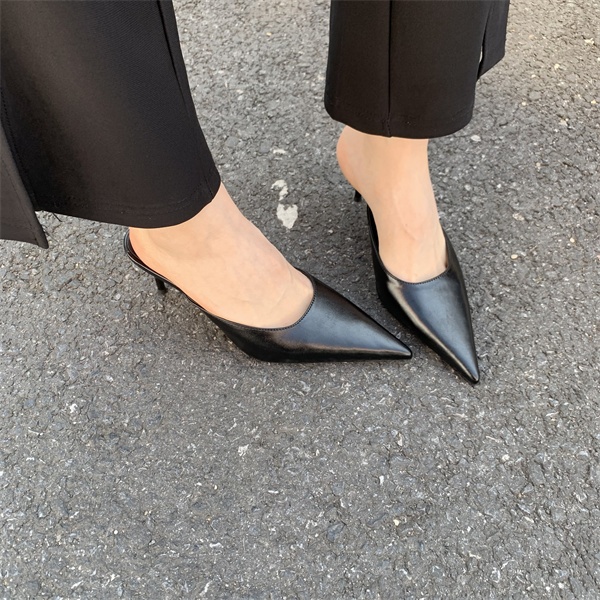 Thời Trang Giày Cao Gót 7Cm Mũi Nhọn Chất Liệu Da size 35-39