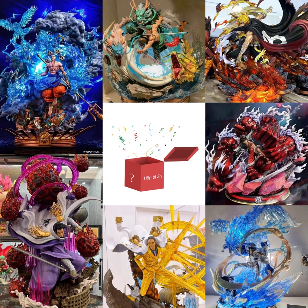 One Piece Naruto Lucky Pack Hộp bí ẩn Búp bê văn phòng trang trí bàn làm việc Mô hình búp bê hành động