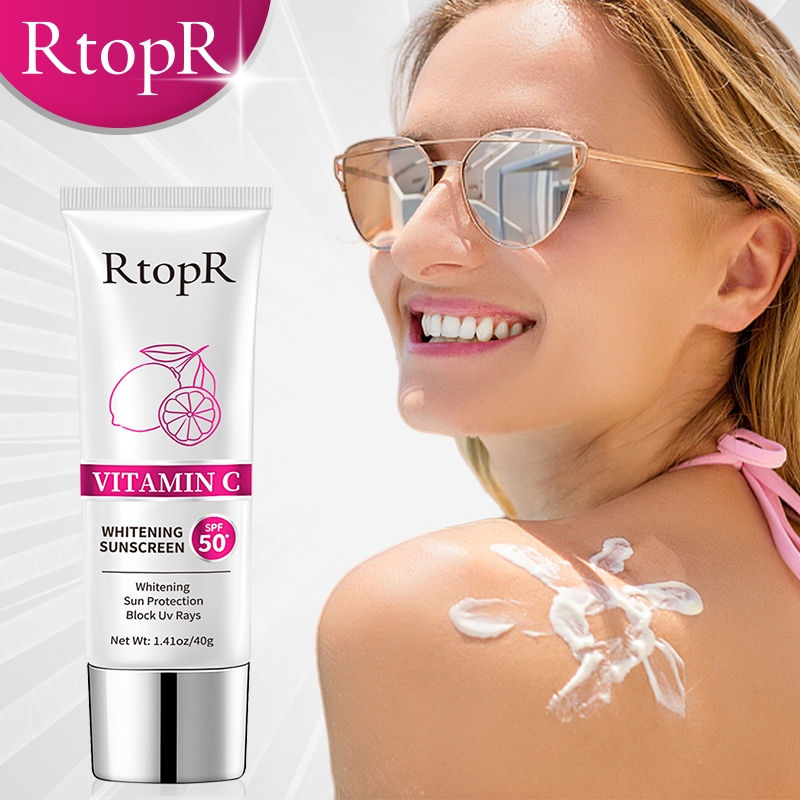 RtopR Kem Chống Nắng Dưỡng Trắng Da Vitamin C SPF50+ Bảo vệ chống tia cực tím dưỡng ẩm làm trắng kem chống nắng Không thấm nước chống mồ hôi Dưỡng ẩm chống nước cho cơ thể Dưỡng da 40g