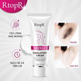 Kem Tẩy Lông RtopR Chiết Xuất Từ Xoài Dành Cho Nam Và Nữ Dạng Mịn Hương Liệu Không Gây Kích Ứng Và Đau Với Triệt Lông Nách Chân Tay Bikini Vùng Kín An Toàn Không Kích Ứng Da 40g