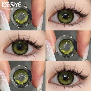 2 cái/cặp Kính áp tròng màu 0,00 ~ -8,00 Kính áp tròng được phân loại Kính áp tròng màu xanh lá cây/xanh lam dòng Night Magics với ống kính mềm được phân loại 14,2mm hàng năm