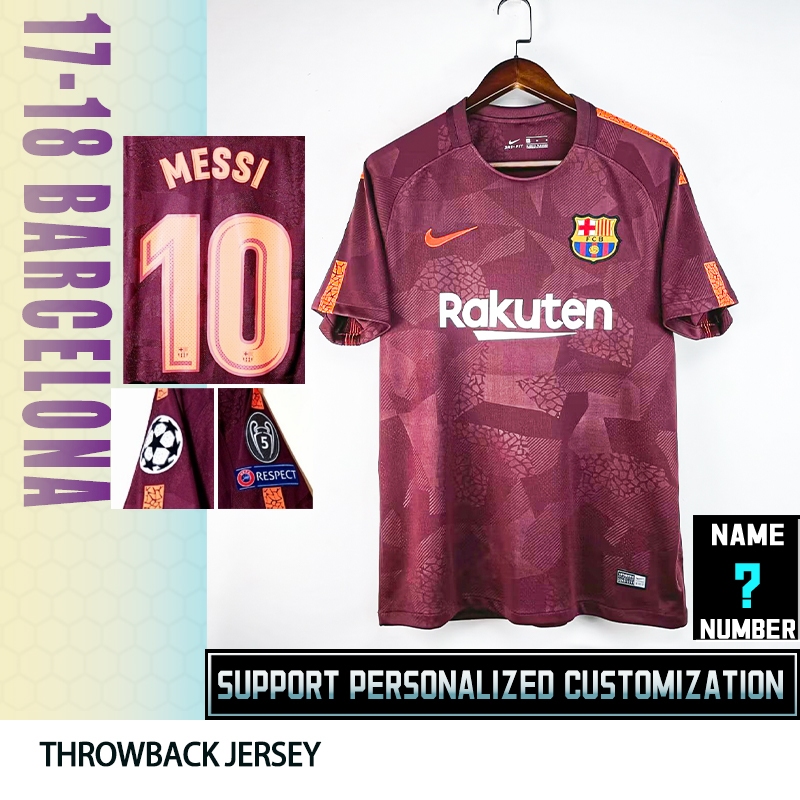 Áo Thun Số 17-18 barcelona Sân Khách 2xl (Áo jersey) Chất Lượng Cao