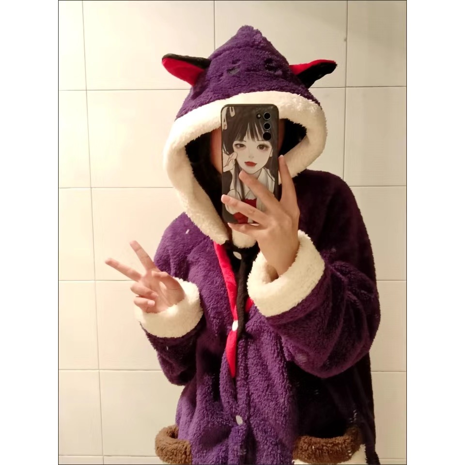 Genshin Bộ Đồ Ngủ pajamas Nhồi Bông Hình anime Wanderderder Sáng Tạo Mặc Ở Nhà Vào Mùa Đông