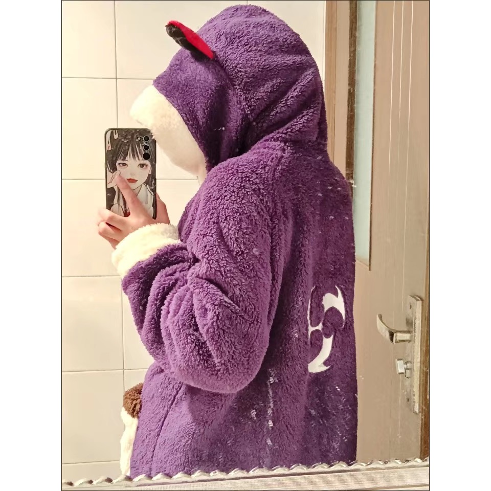 Genshin Bộ Đồ Ngủ pajamas Nhồi Bông Hình anime Wanderderder Sáng Tạo Mặc Ở Nhà Vào Mùa Đông