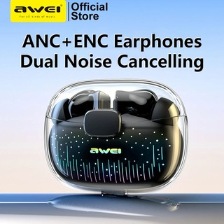  Tai nghe Bluetooth Awei T52 chống ồn ANC ENC Có Đèn LED RGB giảm ồn -30dB âm thanh không gian 