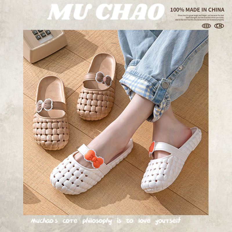 MUCHAO Dép Đi Trong Nhà Và Ngoài Trời Mềm Mại Màu Kẹo Ngọt Tạo Cảm Giác Đơn Giản Dành Cho Bạn Nữ