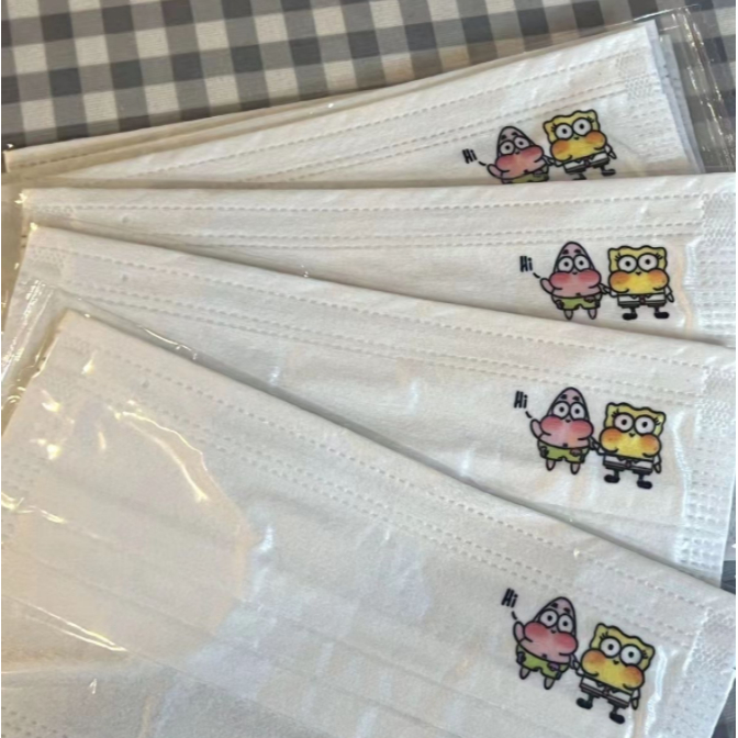Cute Cartoon White Mask Girls Fashion Anime High-value New Hello Kitty Cartoon Printing Independent Packaging Goods Women
