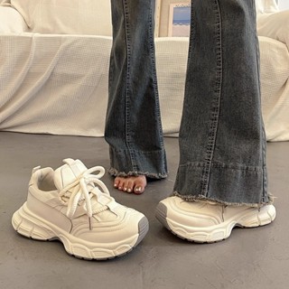 Giày bố gấu trúc đen trắng dành cho nữ hàng mới của Châu Âu đế dày niche chiên đường phố khoe chân giày thể thao nhỏ màu trắng