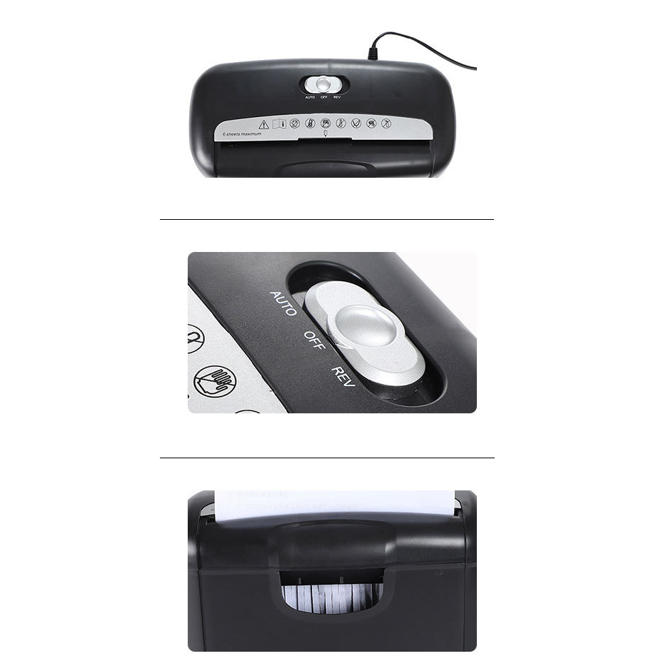 Máy hủy tài liệu giấy điện để bàn cho gia đình trường học văn phòng phích cắm