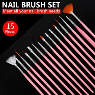 Set 15 cọ vẽ móng tay nghệ thuật