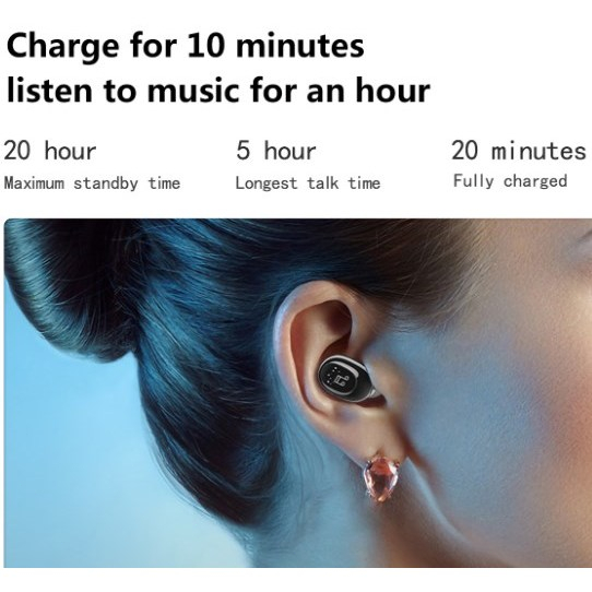 Tai nghe không dây Mini Vô Hình 18D Âm Thanh 20H Có Mic Chất Lượng Cao Cho Điện Thoại Di Động