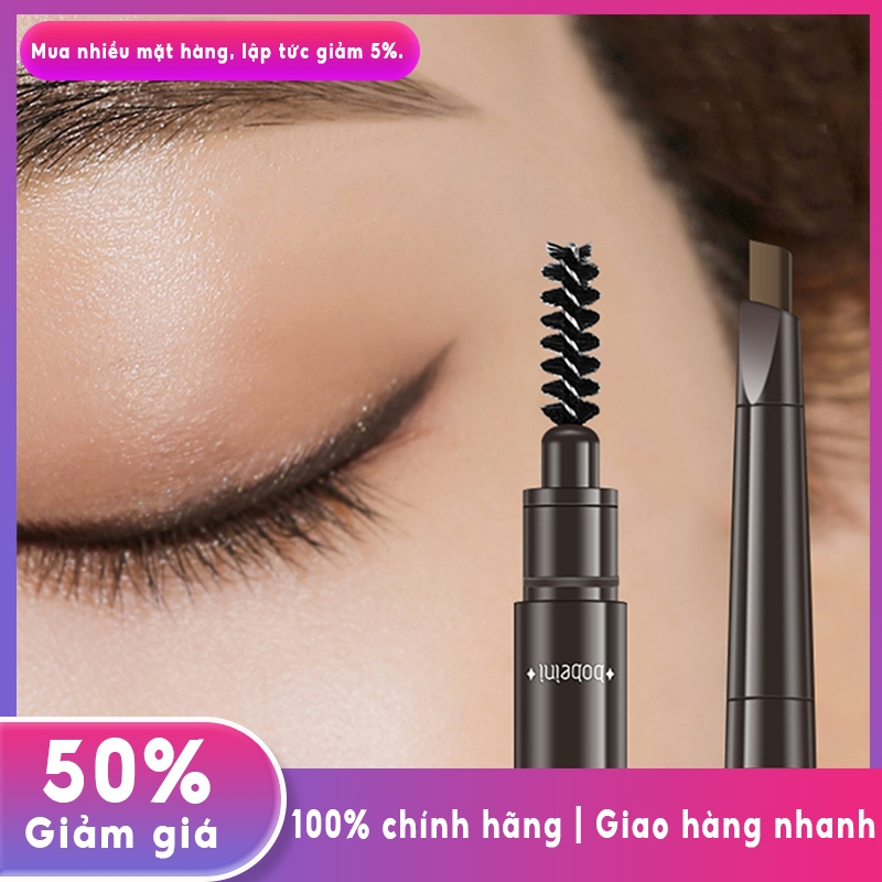 Bút Chì Kẻ Mày Chống Nước Hai Đầu Chuyên Nghiệp Có Bàn Chải Tích Hợp Để Trang Điểm Tự Nhiên Và Lâu Trôi