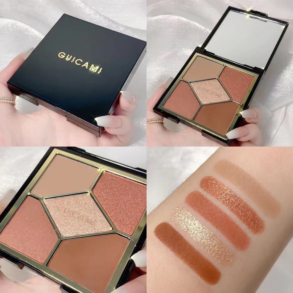 Chất lượng cao 4 màu trong 1 nổi bật bảng màu tự nhiên ngọc trai blush mặt đường viền lâu dài không thấm nước bóng làm đẹp mỹ phẩm