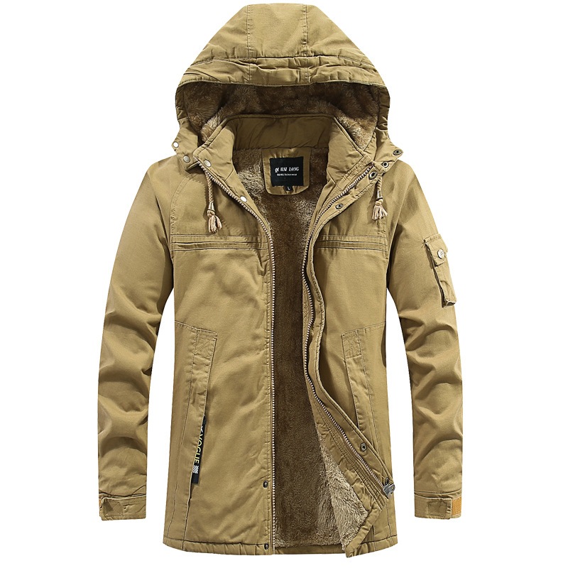 Áo Khoác Parka 100% Cotton Dày Chống Gió Có Mũ Trùm Thời Trang Mùa Đông Mới Năm 2021