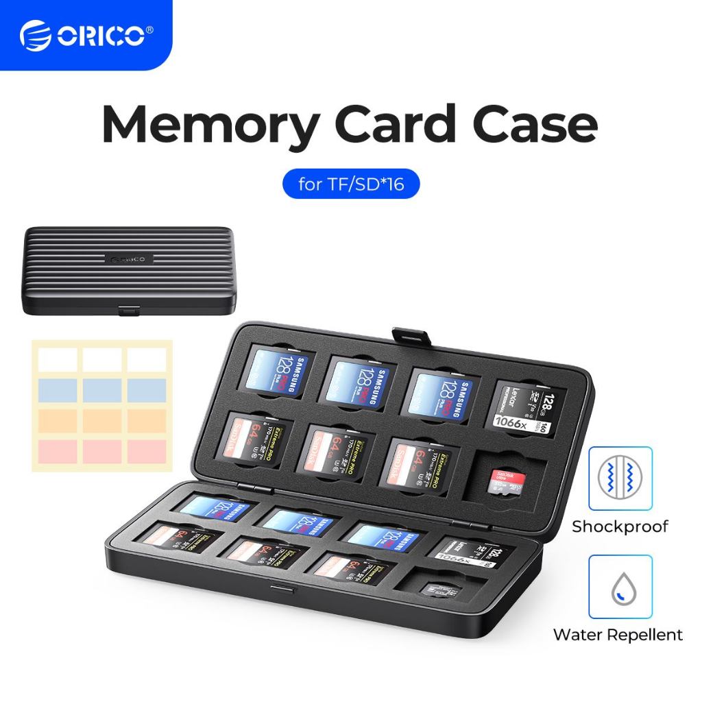 Orico Hộp Đựng Thẻ Nhớ sd / cf / micro ssd 16 Ngăn Chống Sốc