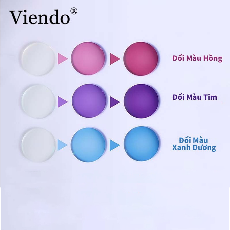 Tròng Kính Cận Loạn Có Độ VIENDO Đổi Màu Khi Ra Nắng Hồng Xanh Dương Index 1.56 Chống Tia UV(Cắt Trò